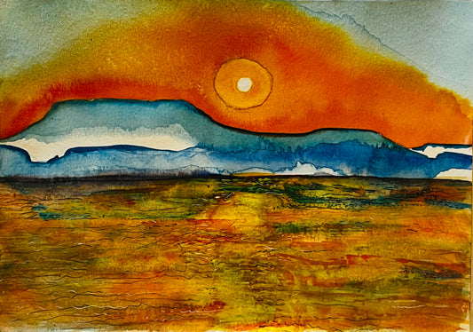 9 x 12 in. Lake Dardanelle Sunset